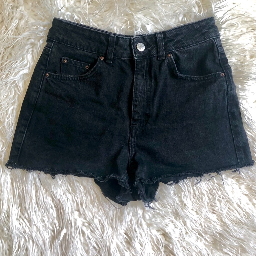 Topshop Black Denim Shorts